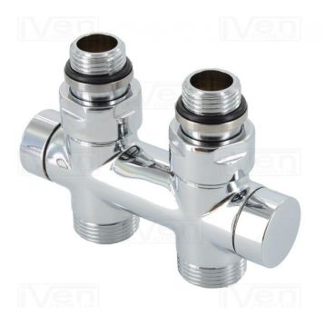 Вузол відсікаючий Carlo Poletti TWIN ХРОМ прямий d1/2" З x 3/4" EK 50 мм (V48510BSB)