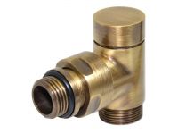 Кран отсекающий угловой Carlo Poletti BRUSH BRONZE d1/2" х 24-19 CYLINDER (V30211M)