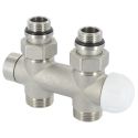 Узел термостатический Carlo Poletti TWIN THERMO НИКЕЛЬ прямой d1/2" С x 3/4" EK 50 мм (V37510QSB / V37512QSB)