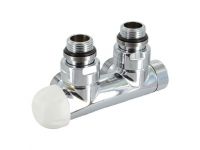 Узел термостатический Carlo Poletti TWIN THERMO ХРОМ угловой d1/2" С x 3/4" EK 50 мм ЛЕВЫЙ (V37110BSBSX)