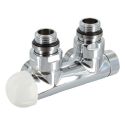 Узел термостатический Carlo Poletti TWIN THERMO ХРОМ угловой d1/2" С x 3/4" EK 50 мм ЛЕВЫЙ (V37110BSBSX)