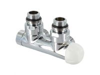 Узел термостатический Carlo Poletti TWIN THERMO ХРОМ угловой d1/2" С x 3/4" EK 50 мм ПРАВЫЙ (V37110BSBDX)