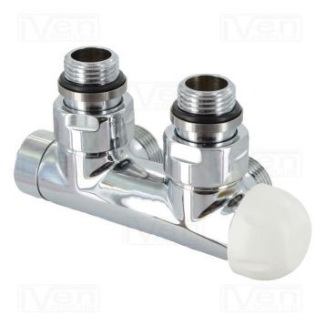 Узел термостатический Carlo Poletti TWIN THERMO ХРОМ угловой d1/2" С x 3/4" EK 50 мм ПРАВЫЙ (V37110BSBDX)