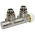 Вузол термостатичний Carlo Poletti TWIN THERMO BRUSH SILVER кутовий d1/2" З x 3/4" EK 50 мм ПРАВИЙ (V37110JSBDX)