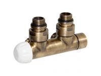 Узел термостатический Carlo Poletti TWIN THERMO BRUSH BRONZE угловой d1/2" С x 3/4" EK 50 мм ЛЕВЫЙ (V37110MSBSX)
