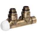 Вузол термостатичний Carlo Poletti TWIN THERMO BRUSH BRONZE кутовий d1/2" З x 3/4" EK 50 мм ЛІВИЙ (V37110MSBSX)