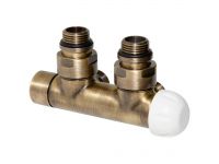 Узел термостатический Carlo Poletti TWIN THERMO BRUSH BRONZE угловой d1/2" С x 3/4" EK 50 мм ПРАВЫЙ (V37110MSBDX)