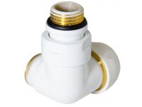 Кран Термоклапан трьохосьовий Carlo Poletti БІЛИЙ d1/2" х 24-19 SX (лівий) CORNER-THERMO (V75111EFSX)