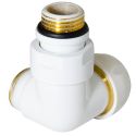 Кран Термоклапан трьохосьовий Carlo Poletti БІЛИЙ d1/2" х 24-19 SX (лівий) CORNER-THERMO (V75111EFSX)