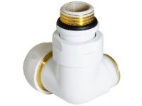 Кран Термоклапан трьохосьовий Carlo Poletti БІЛИЙ d1/2" х 24-19 SX (Правий) CORNER-THERMO (V75111EFDX)