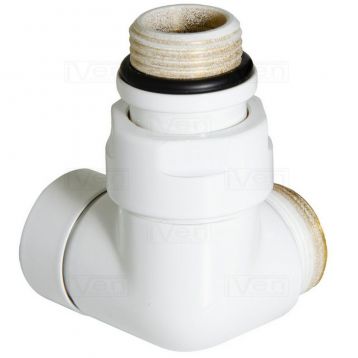 Кран отсекающий трехосный Carlo Poletti БЕЛЫЙ d1/2" х 24-19 SX (Правый) CORNER (V74211EFDX)