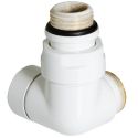 Кран отсекающий трехосный Carlo Poletti БЕЛЫЙ d1/2" х 24-19 SX (Правый) CORNER (V74211EFDX)