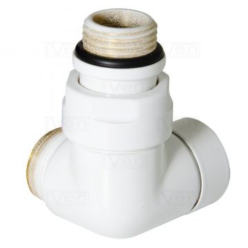 Кран отсекающий трехосный Carlo Poletti БЕЛЫЙ d1/2" х 24-19 SX (Левый) CORNER (V74211EFSX)