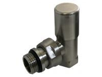 Кран радиаторный угловой Carlo Poletti BRUSH SILVER d1/2" COMPACT (V150310J)
