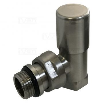 Кран радиаторный угловой Carlo Poletti BRUSH SILVER d1/2" COMPACT (V150310J)