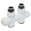 Узел термостатический Carlo Poletti TWIN THERMO Белый прямой d1/2" С x 3/4" EK 50 мм (V37510EFSB)