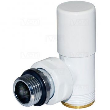 Кран радиаторный угловой Carlo Poletti Белый d1/2" х 24-19 COMPACT (V150111EF / EF)