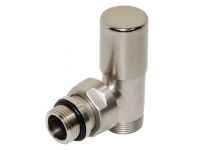 Кран радиаторный угловой Carlo Poletti BRUSH SILVER d1/2" х 24-19 COMPACT (V150111J)