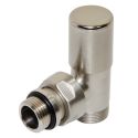 Кран радіаторний кутовий Carlo Poletti BRUSH SILVER d1/2" х 24-19 COMPACT (V150111J)