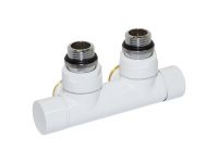 Узел отсекающий (одно / двухтрубный) Carlo Poletti TWIN БЕЛЫЙ угловой d1/2" С x 3/4" EK 50 мм (V48110EFSB)