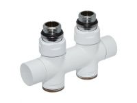 Узел отсекающий Carlo Poletti TWIN БЕЛЫЙ прямой d1/2" С x 3/4" EK 50 мм (V48510EESB / EF)
