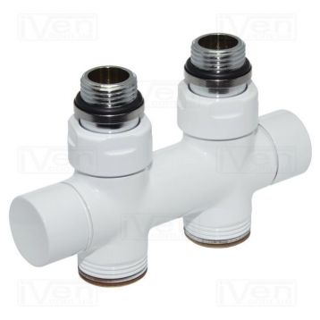 Узел отсекающий Carlo Poletti TWIN БЕЛЫЙ прямой d1/2" С x 3/4" EK 50 мм (V48510EESB / EF)