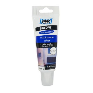 Силикон прозрачный GEB SILICONE TOUS SUPPORTS 100 мл (антиплесень, высокая адгезия, без запаха) (590610)