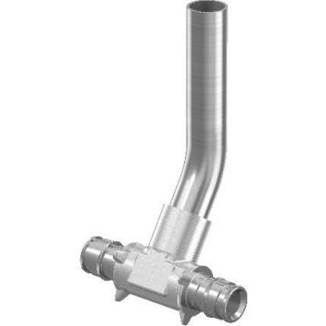 Трійник хром Uponor GmbH Q&E для підключення радіатора Ø16 х 15 х 16 мм L300 мм (1023049)