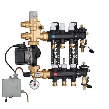 1825C5 Колектор (технопол.) + зміш. група і насос UPS 25-60 Ø3/4" З x 3 x 3/4" З Caleffi S.p.a.