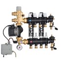 CALEFFI Коллектор (технопол.) + смеш. группа и насос UPS 25-60 d3/4" С x 4 x 3/4" С. (1825D5)