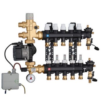 1825E5 Колектор (технопол.) + зміш. група і насос UPS 25-60 Ø3/4" З x 5 x 3/4" З Caleffi S.p.a.