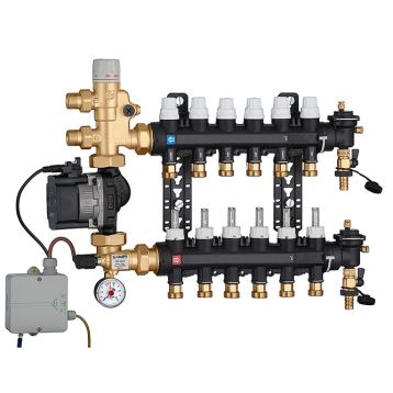 1825F5 Колектор (технопол.) + зміш. група і насос UPS 25-60 Ø3/4" З x 6 x 3/4" З Caleffi S.p.a.