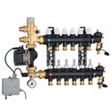 CALEFFI Коллектор (технопол.) + смеш. группа и насос UPS 25-60 d3/4" С x 6 x 3/4" С. (1825F5)