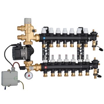 1825G5 Колектор (технопол.) + зміш. група і насос UPS 25-60 Ø3/4" З x 7 x 3/4" З Caleffi S.p.a.