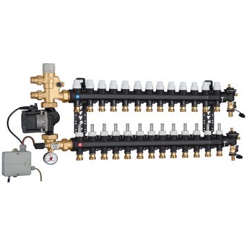 1825O5 Колектор (технопол.) + зм. група і насос UPS 25-60 Ø3/4" З x 13 x 3/4" З Caleffi S.p.a.