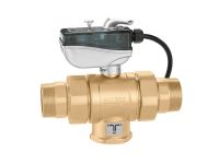 CALEFFI Кран шаровой 3-ходовой с сервоприводом d1" L-образный 230 V Kv13,4 m³/h (638063)
