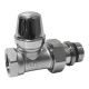 CALEFFI Кран радиаторный ХРОМ ручка отсекающий d1/2" прямой 10 bar. (432422)