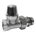 CALEFFI Кран радиаторный ХРОМ ручка отсекающий d1/2" прямой 10 bar. (432422)