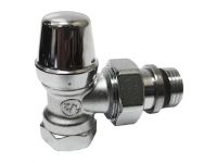 CALEFFI Кран радіаторний ХРОМ ручка відсікаючий d1/2" кутовий 10 bar (431422)