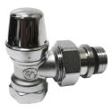 CALEFFI Кран радиаторный ХРОМ ручка отсекающая d1/2" угловой 10 bar (431422)