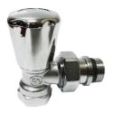 CALEFFI Кран радіаторний ХРОМ ручка d1/2" кутовий 10 bar (411422)