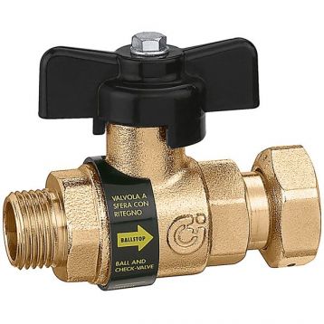CALEFFI Шаровой кран с обратным клапаном d3/4" С x 3/4" НГ. (334 500)