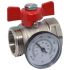 Bianchi Кран коллектора з термометром прямий d1" ВЗ (red/червоний) (422D00060F)