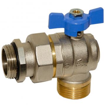 Bianchi Кран-американка угловой 1" ЗЗ (blue/синий) "бабочка" 0÷110 °C (422T00060E)