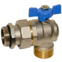 Bianchi Кран-американка угловой 1" ЗЗ (blue/синий) "бабочка" 0÷110 °C (422T00060E)