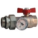 Bianchi Кран-американка 1" с термометром 0÷80 °C (red/красный) "бабочка" (422MC0060F)
