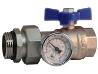 Bianchi Кран-американка 1" с термометром 0÷80 °C (blue/синий) "бабочка" (422MC0060E)