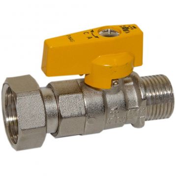 Bianchi Кран газовий прямий d1/2" З х 3/4" В (накидка гайка) (528M04050G)
