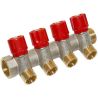 Bianchi Колектор з вентилями d3/4" х 4 х 1/2"ЗР хром (red/червоний) I-36 мм (204B05040A)