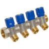 Bianchi Колектор з вентилями d3/4" х 4 х 1/2"ЗР хром (blue/синій) I-36 мм (204B05040D)